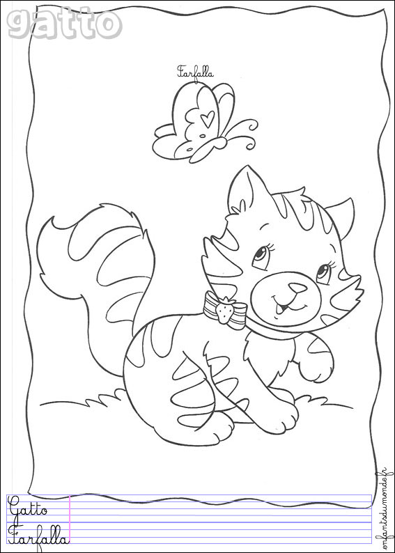 coloriage chat 3